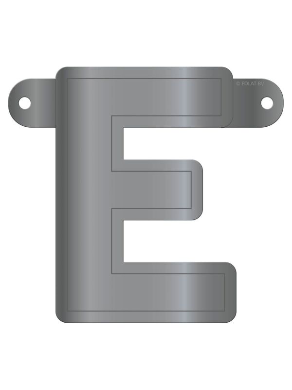 Banner letter E metallic zilver main product photo