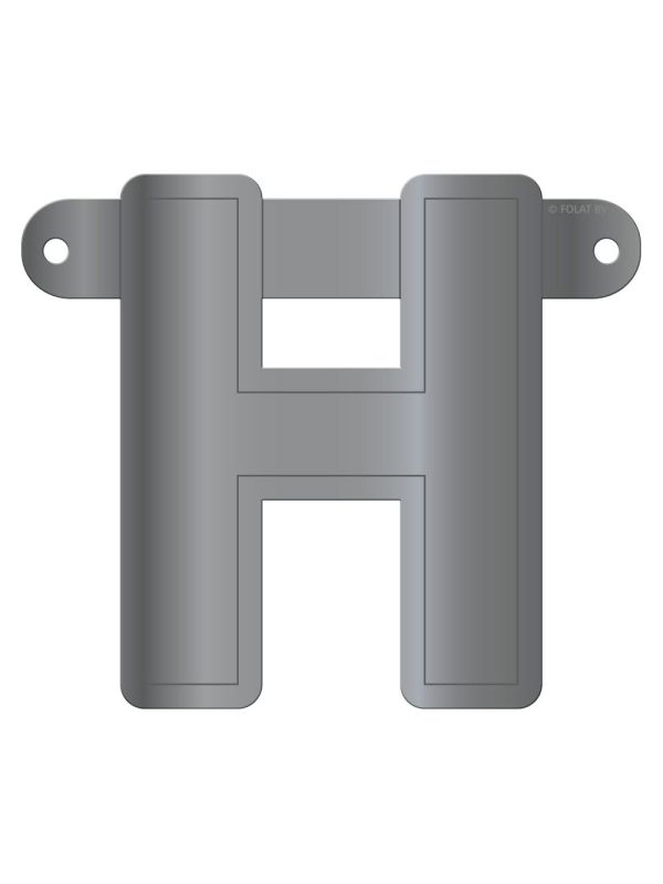 Banner letter H metallic zilver main product photo