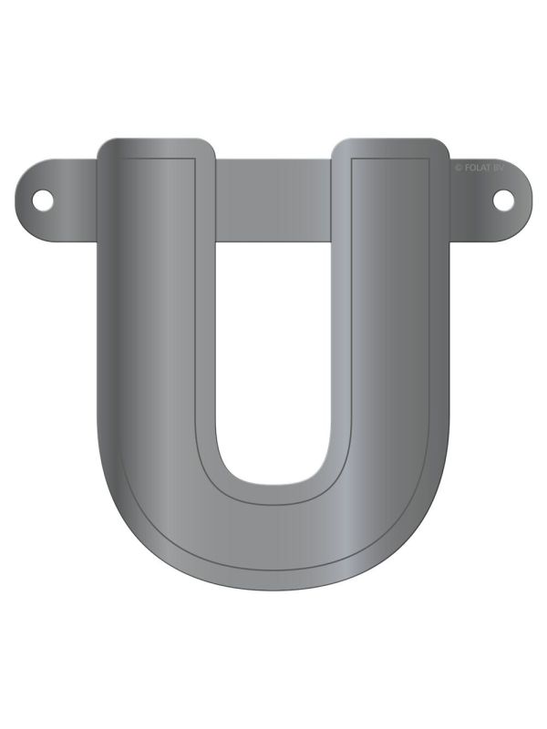 Banner letter U metallic zilver main product photo