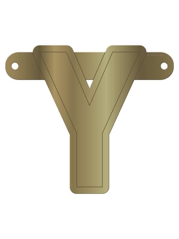 Banner letter Y metallic goud main product photo