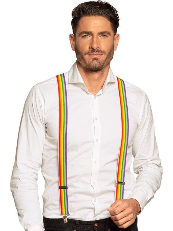 Basic bretels regenboog