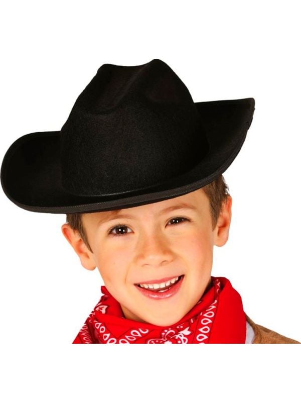 Basic cowboyhoed zwart kinderen main product photo