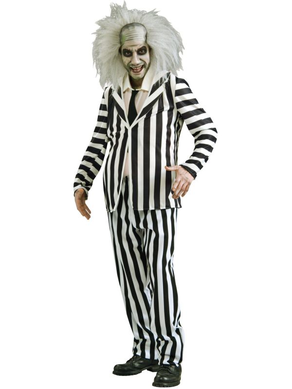 Beetlejuice Pak Heren Zwart Wit Gestreept