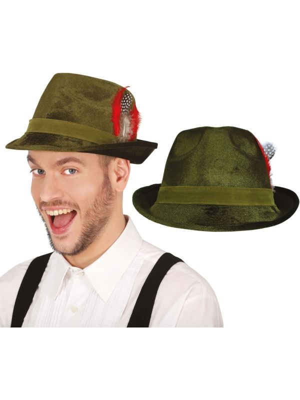 Beierse Oktoberfest Hoed Fluweel Groen main product photo
