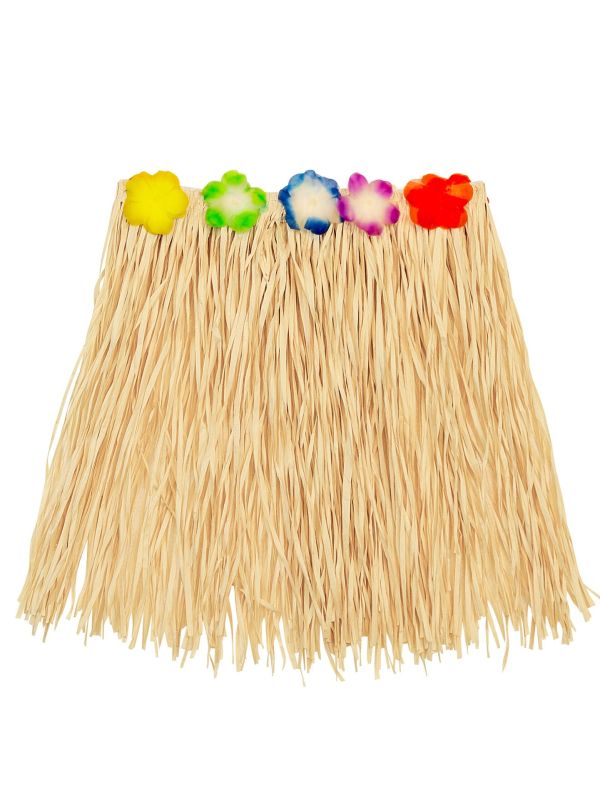 Beige Hawaii Minirok met Bloemenriem