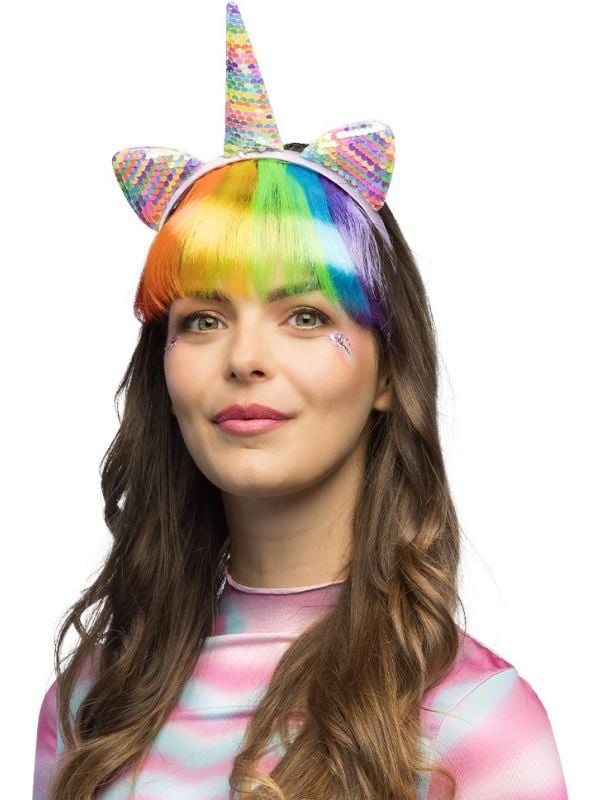 Betoverende Eenhoorn Tiara met Pony Regenboog main product photo