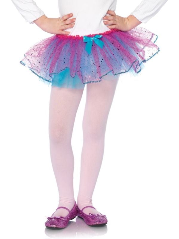 Blauw paarse glitter petticoat meisjes main product photo