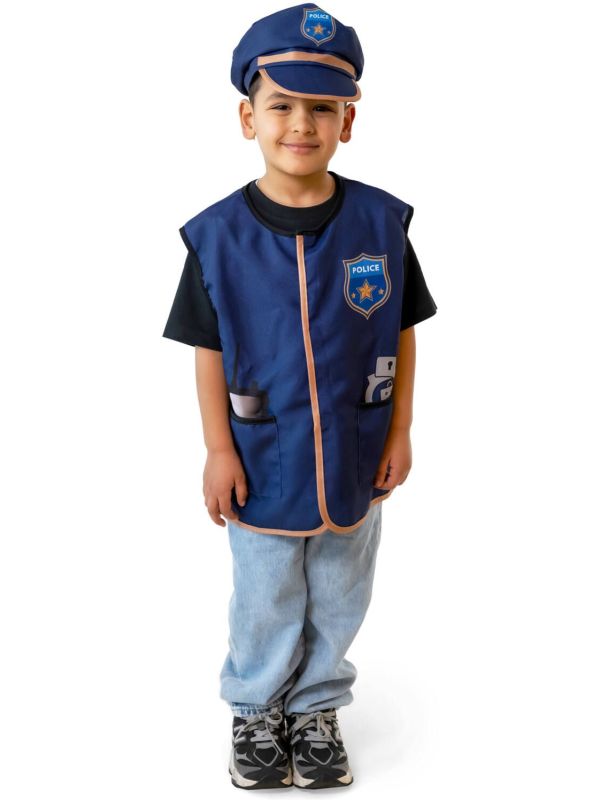 Blauw Politievest Kind met Pet