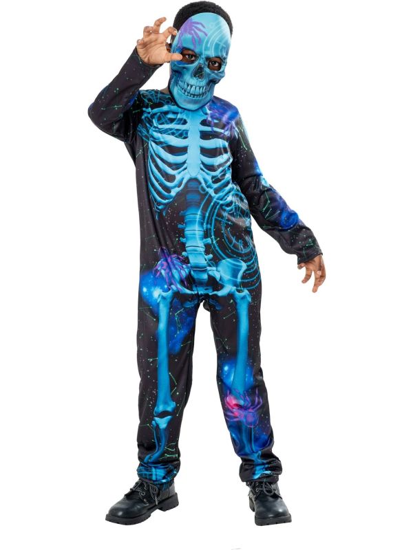 Blauw Ruimte Skelet Kostuum Kinderen