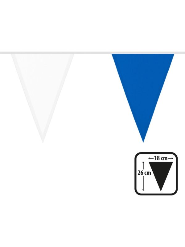 Blauw Witte Vlaggetjes 6 meter