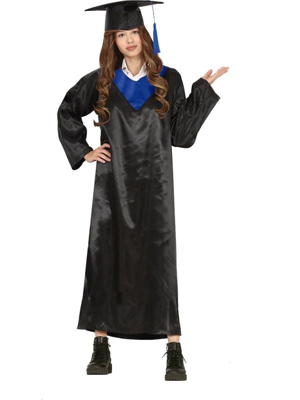 Blauw-Zwart Afgestudeerd Outfit Meisjes 14-16 Jaar