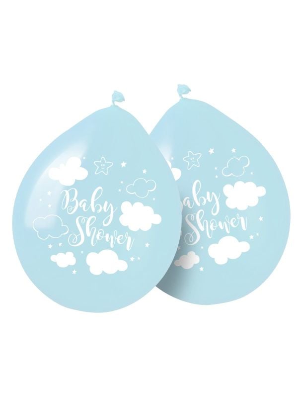 Blauwe babyshower jongen ballonnen 8 stuks