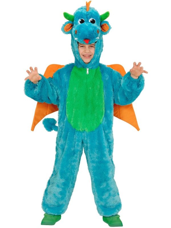 Blauwe draak onesie kind main product photo