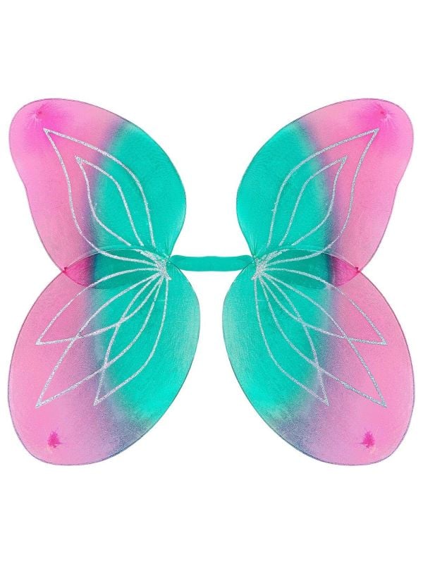 Blauwe glitterende vlinder vleugels kind