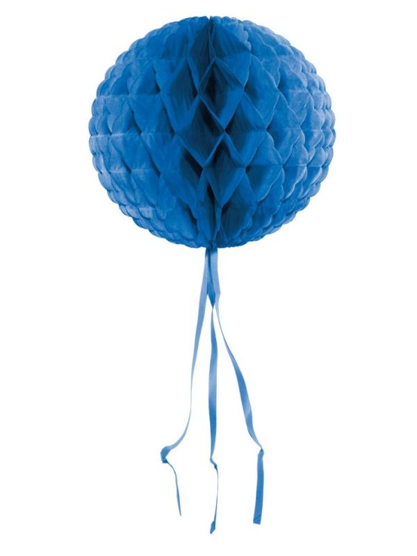 Blauwe honingraat bol decoratie