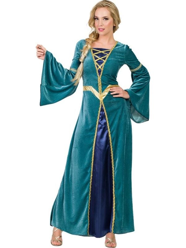 Blauwe koninginnenjurk dames