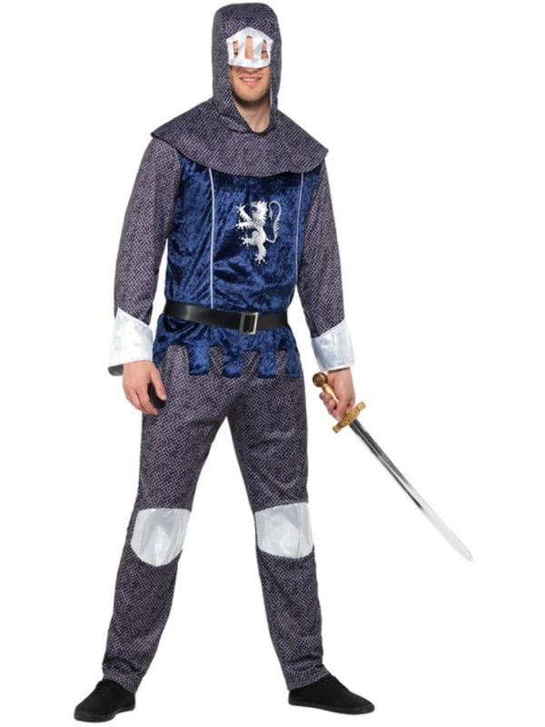 Blauwe middeleeuwse ridder outfit main product photo