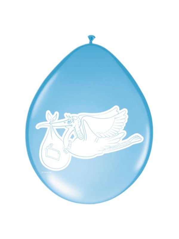 Blauwe ooievaar geboorte ballonnen 8 stuks 30cm main product photo