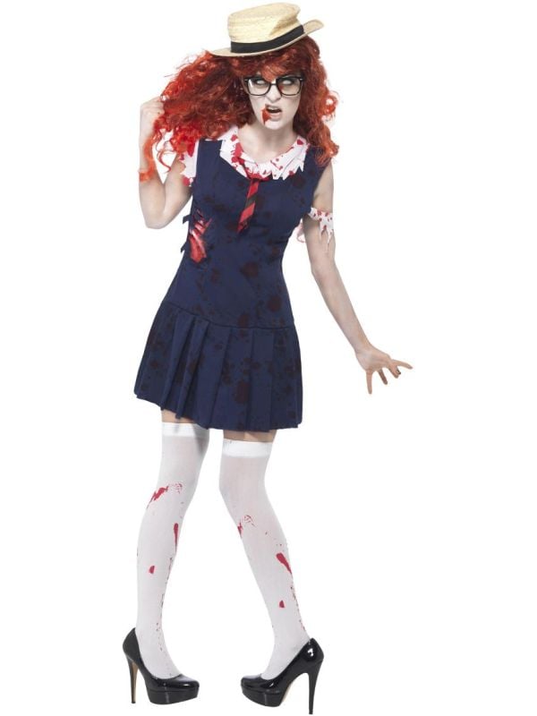 Blauwe zombie studenten kostuum main product photo
