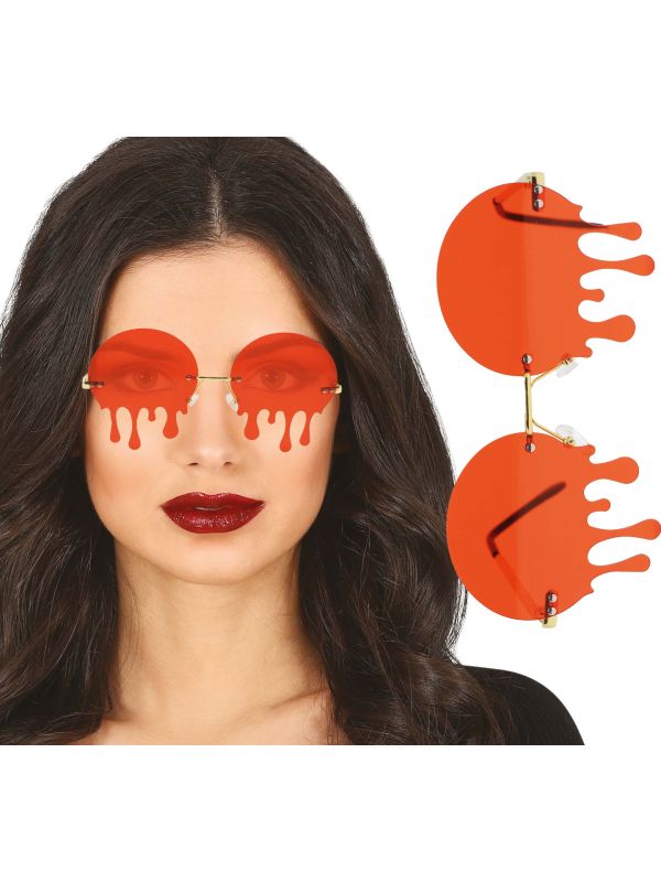 Bloedend hart bril plastic halloween