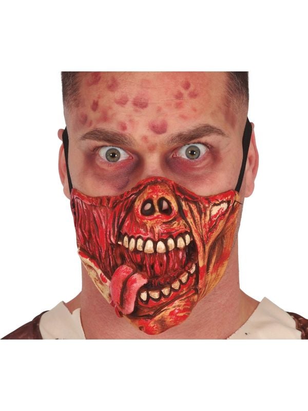 Bloederig schedel halfmasker latex halloween