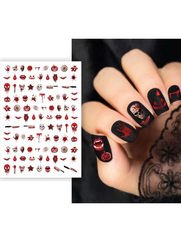 Bloederige nagelstickers halloween
