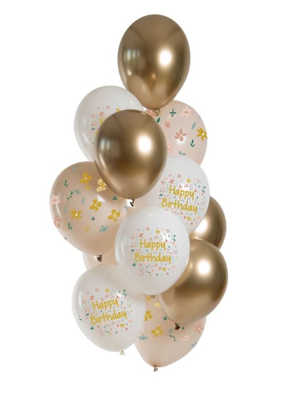 Bloemetjes verjaardag ballonnen