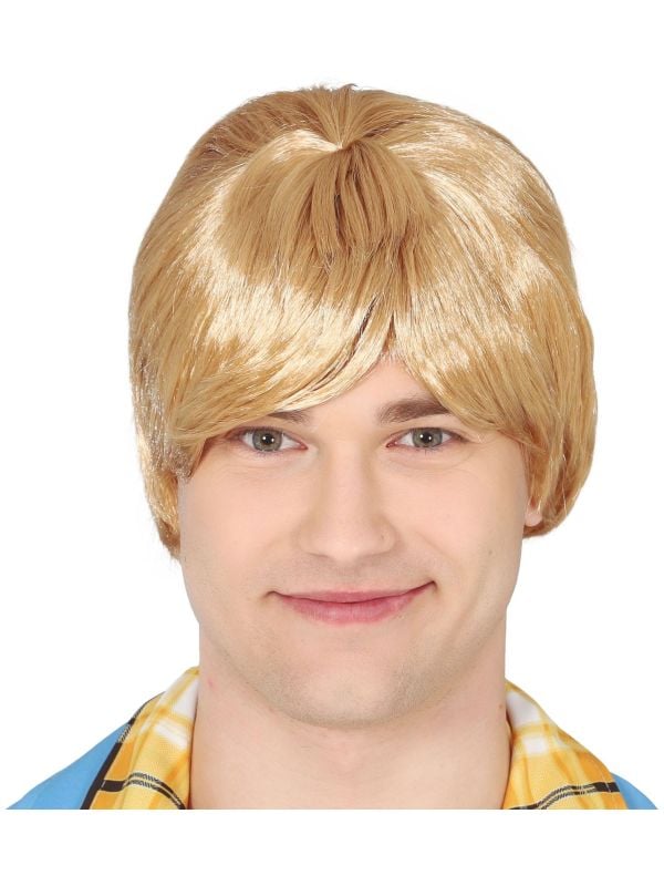 Blonde mannen pruik kort