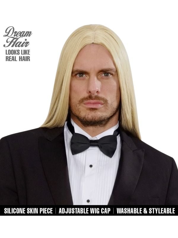 Blonde pruik lang haar heren