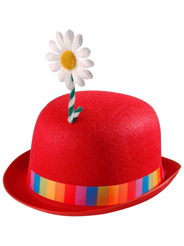 Bolhoed clown rood met bloem main product photo