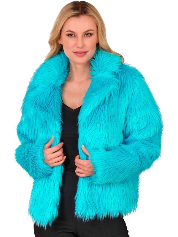 Bontjas Carnaval Festival Turquoise Blauw Dames
