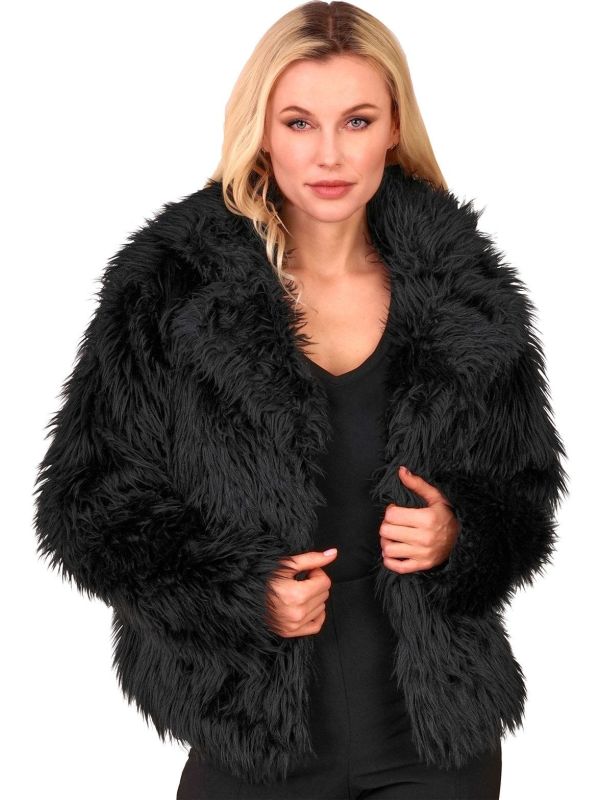 Bontjas Carnaval Festival Zwart Dames