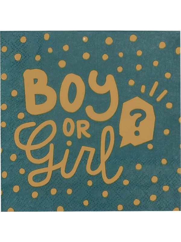 Boy or girl gender reveal servetten 20 stuks