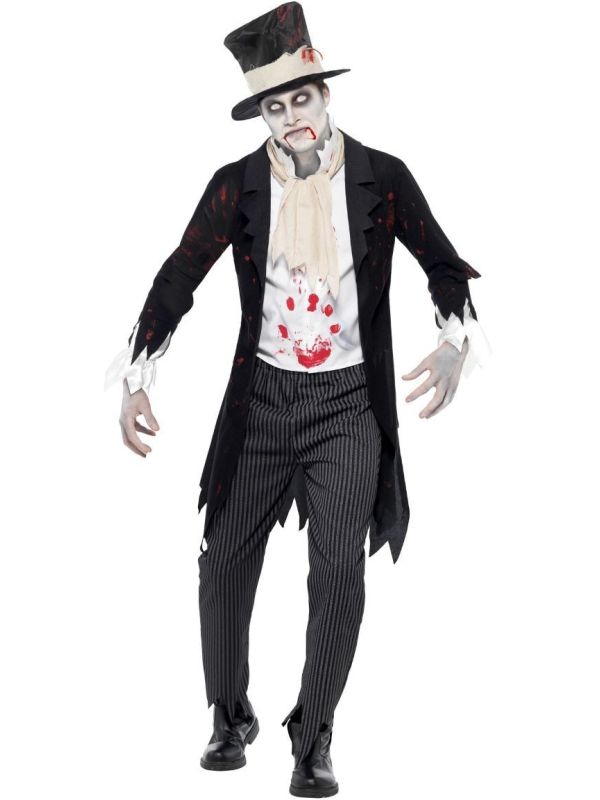 Bruidegom zombie kostuum zwart main product photo