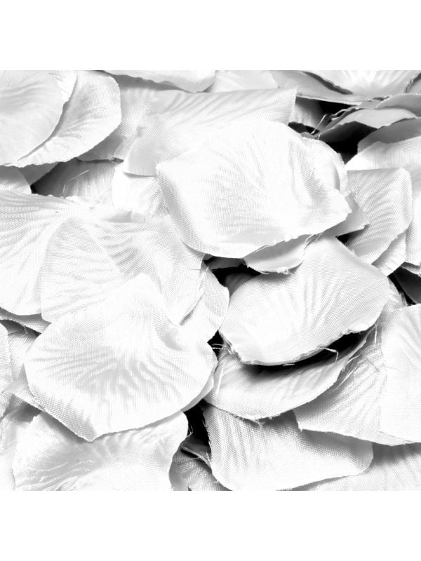 Bruiloft luxe witte rozenblaadjes