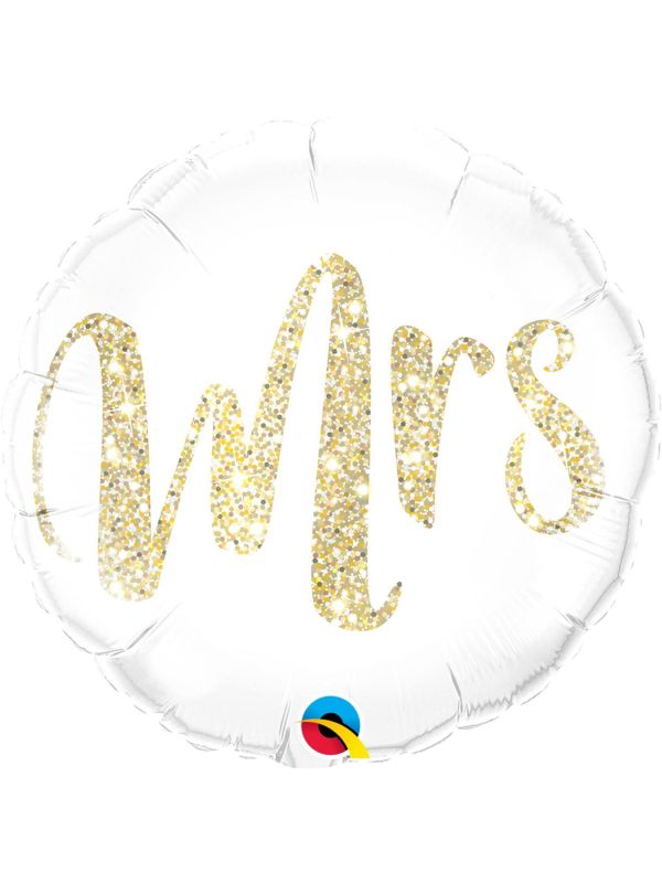 Bruiloft Mrs. witte folieballon main product photo