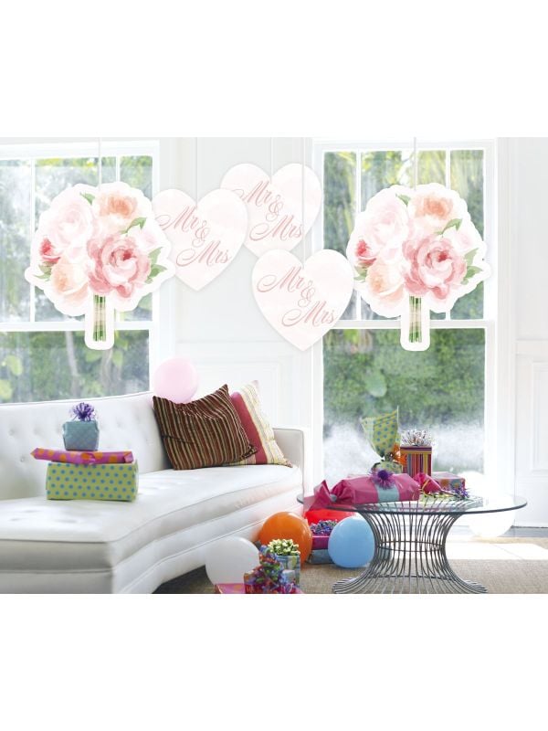 Bruiloft roze rozen hangdecoratie main product photo