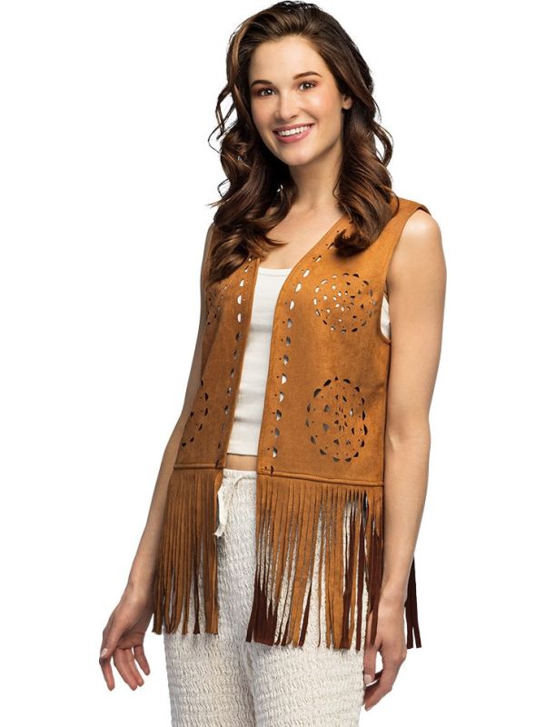 Bruin 70's Boho Vest Dames