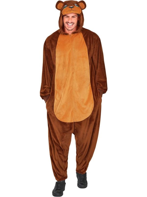 Bruine Beren Onesie Volwassenen