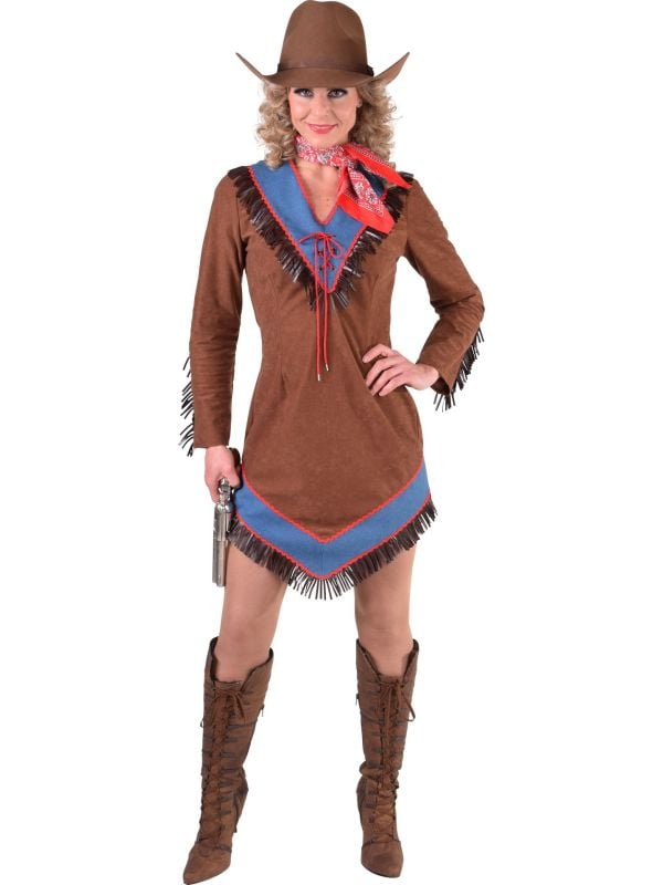 Bruine cowgirl jurk vrouwen