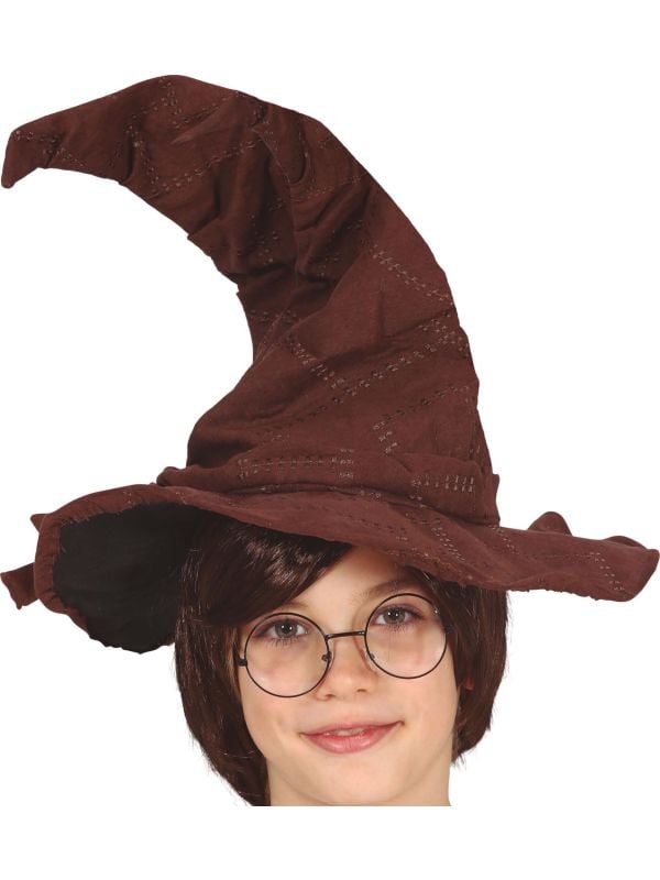 Bruine Harry Potter tovernaarshoed kind
