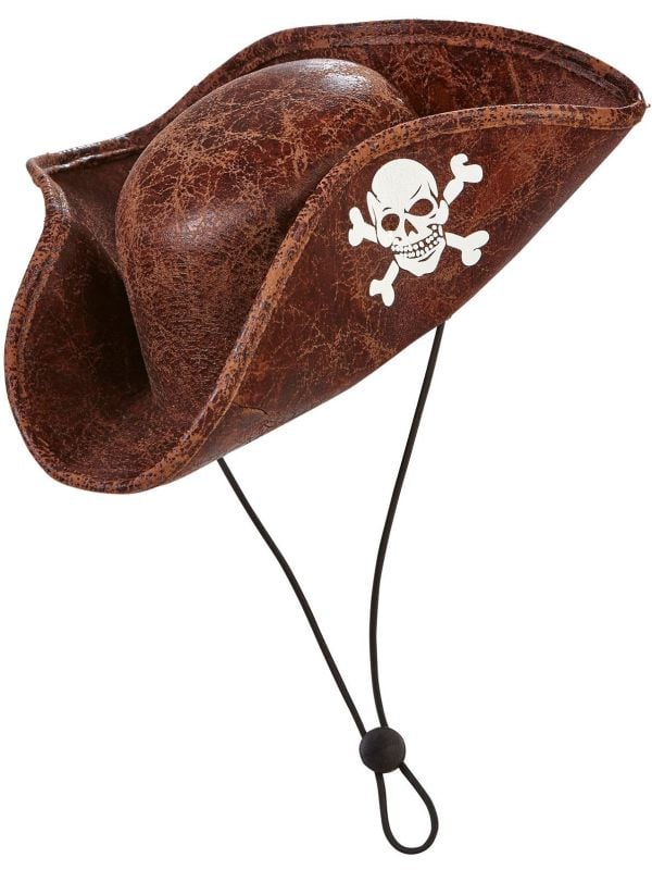 Bruine piraten tricorn