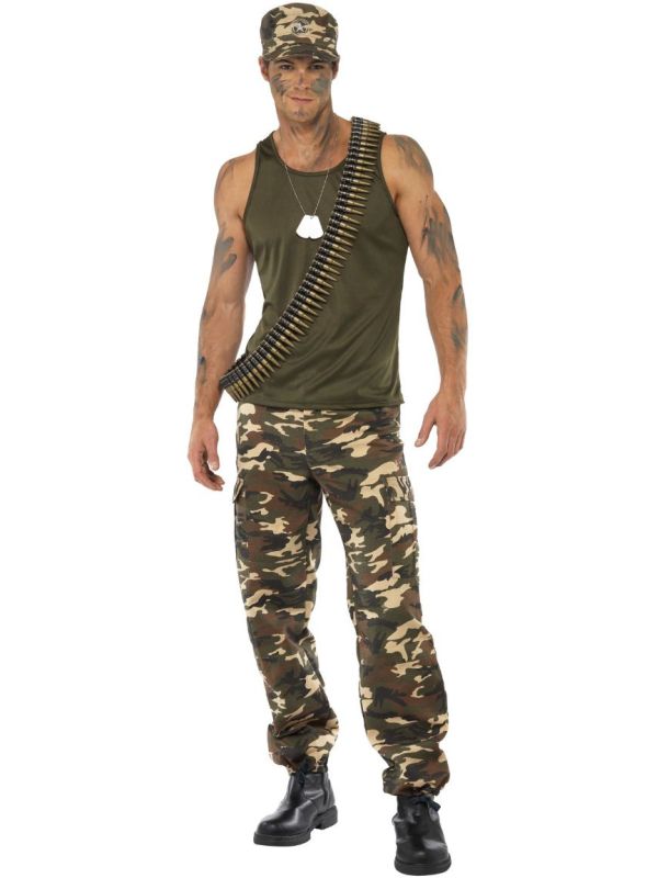 Camo soldaat kostuum heren main product photo