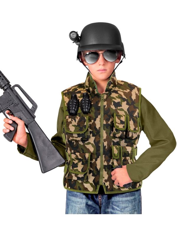 Camouflage Leger Vest Soldaat Kostuum Jongens Meisjes