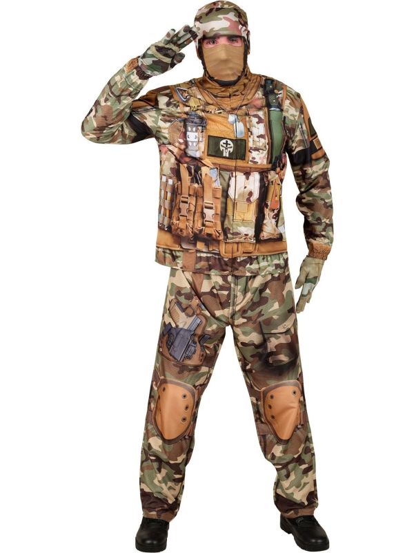 Camouflage Soldaat Kostuum Mannen