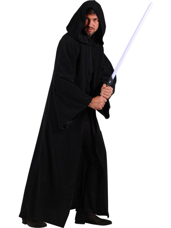 Cape Zwart met Capuchon 154 cm Tovenaar Halloween