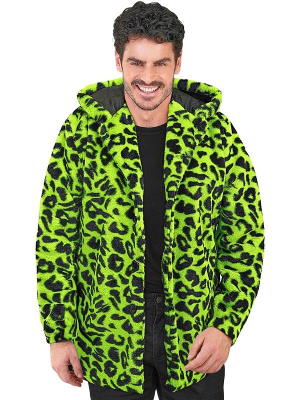 Carnaval Festival Bontjas Groen Panterprint Heren