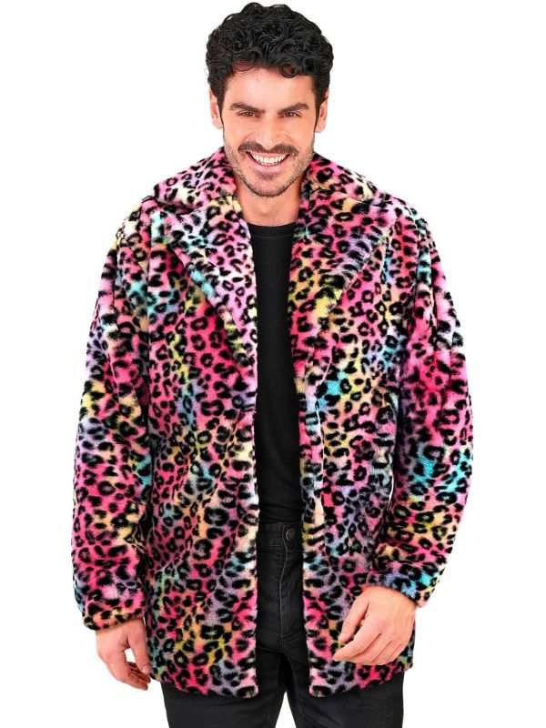 Carnaval Festival Bontjas Regenboog Panterprint Heren