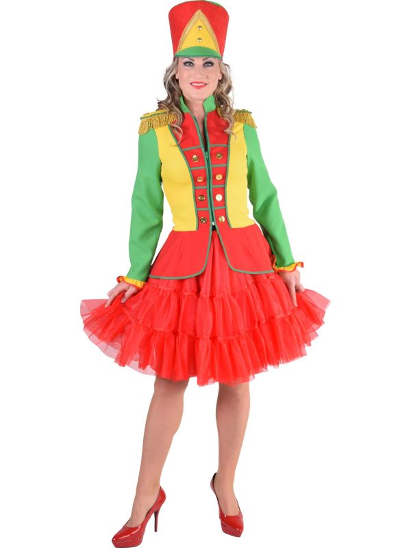 Carnavals jas groen geel rood vrouwen main product photo