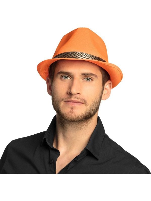 Casino fedora neon oranje